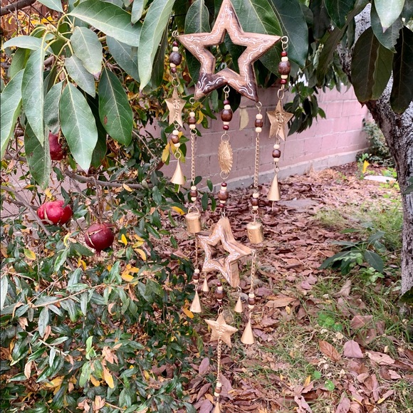 Celestial Sun Moon & Star HandPainted Mystic Wood Wind Chime Sun Catcher Mobile - Picture 10 of 15